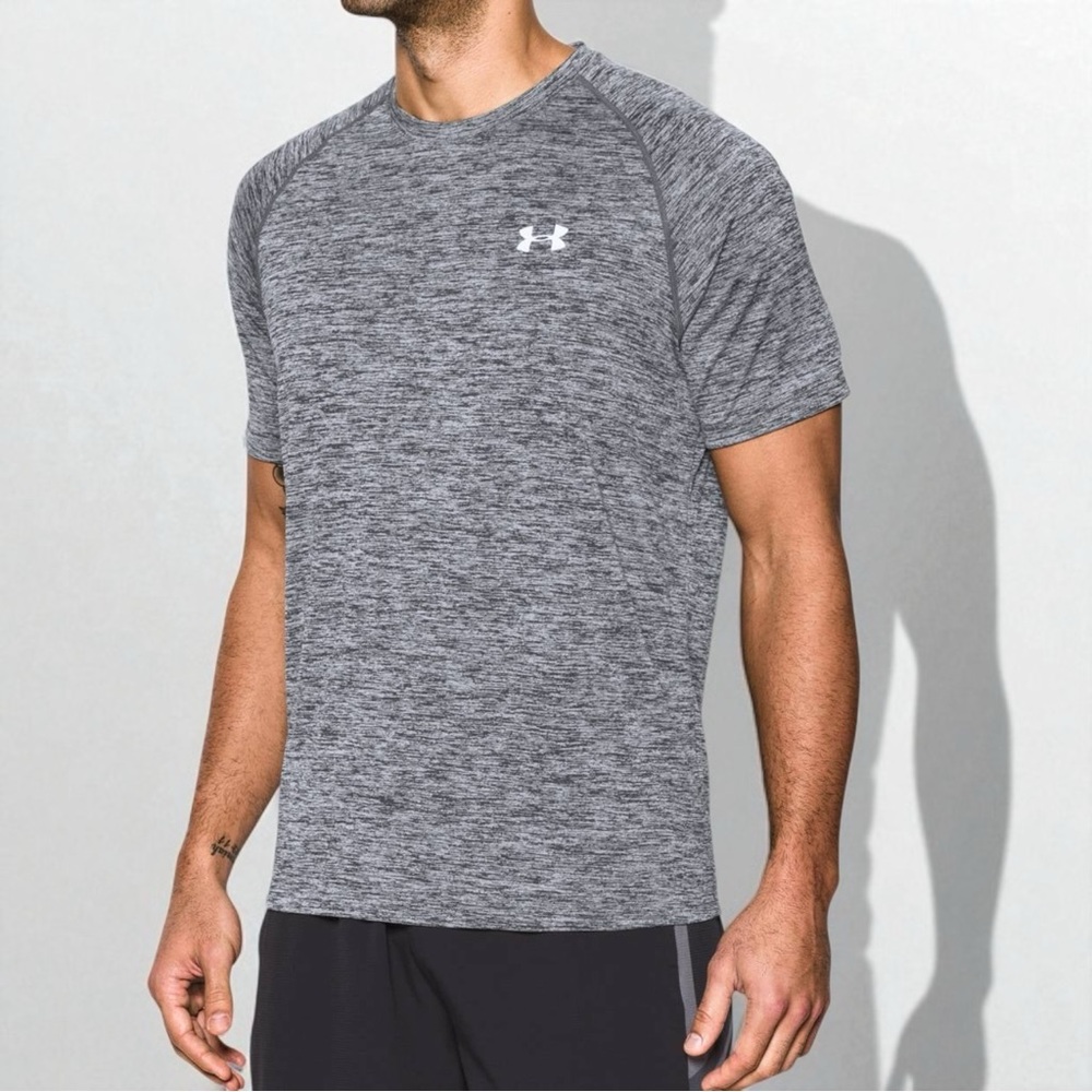 Under Armour Men's UA Tech Heathered Gray Heat Gear Shirt MD
